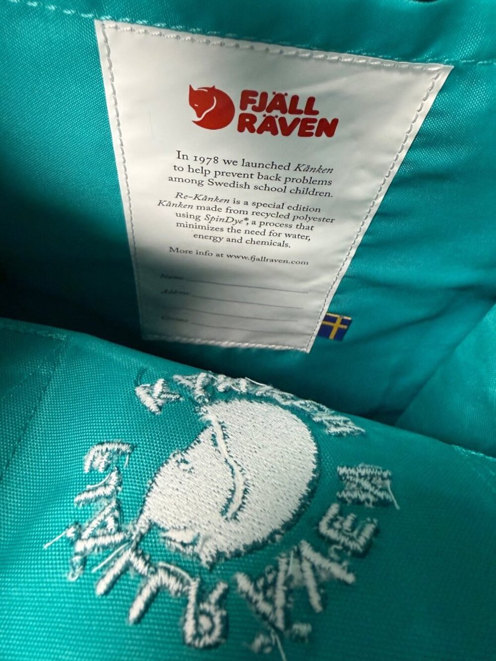 Fjällräven Kånken Classic Backpack Turquoise Water-Resistant Lightweight Durable - Picture 9 of 10